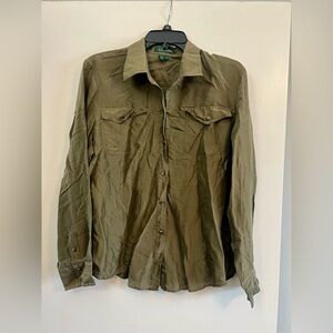 Ralph Lauren Dark Green Silk Shirt